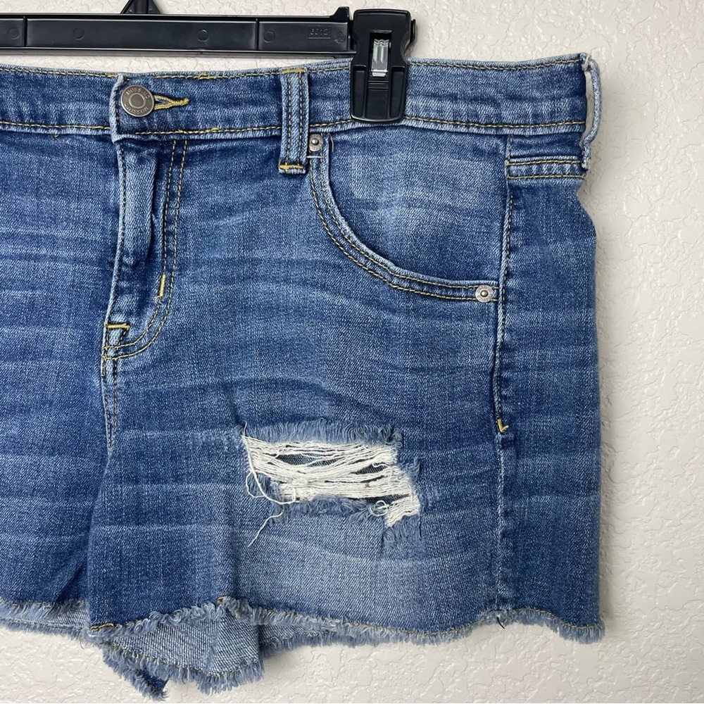 Mossimo Supply Co. Blue Distressed Jean Shorts Size 12 - Picture 2 of 6